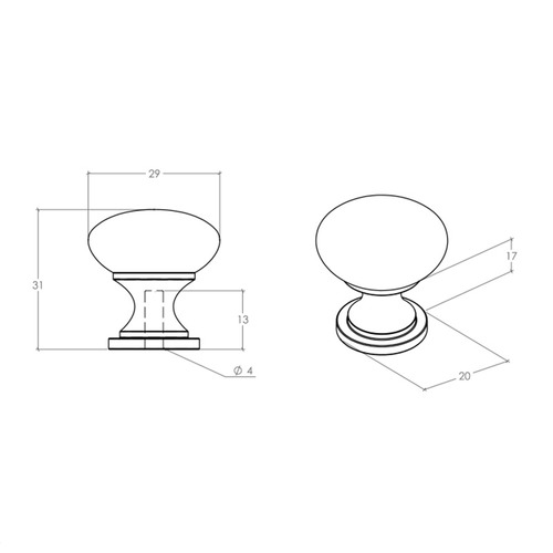 Florencia Round Zinc Alloy Knob