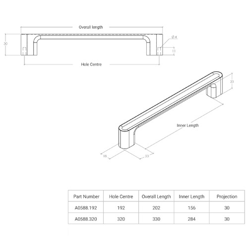 Luv Zinc Alloy D-Shaped Cabinet Handle
