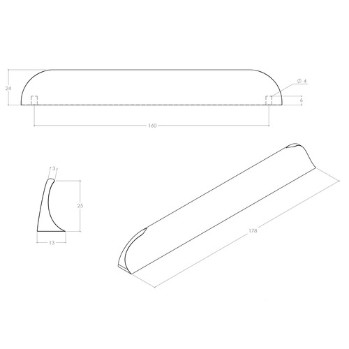 Nick 160mm Zinc Alloy Cabinet Handle
