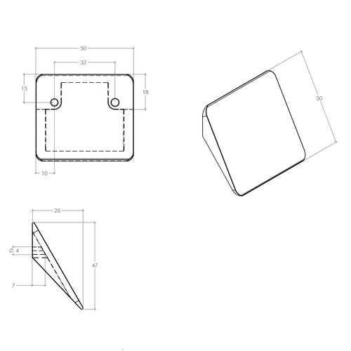 Switch 32mm Zinc Alloy Cabinet Handle