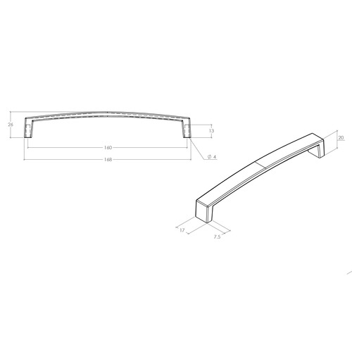 New Hampton 160mm Zinc Alloy D-Shaped Cabinet Handle