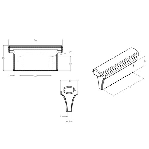 Emma 32mm Cast Iron Cabinet Handle