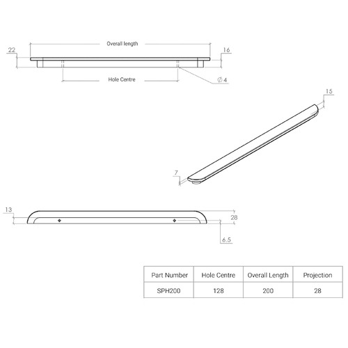 Sydney 200mm American Oak Wood Cabinet Handle