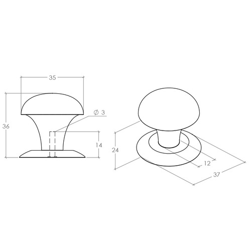 Trafalgar Round Zinc Alloy Knob