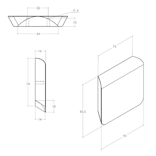 Tacco 32mm Ash Wood Cabinet Handle