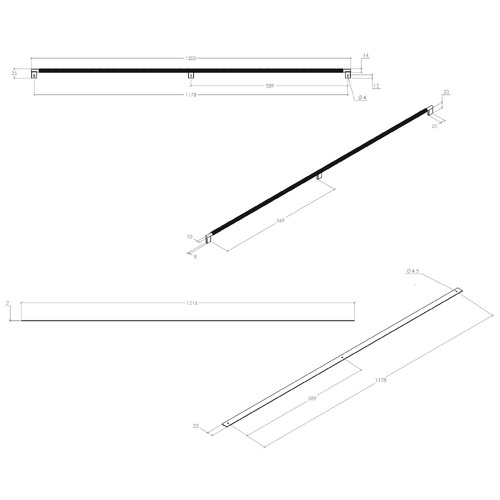 Arpa 1178mm Round Aluminium Cabinet Handle with Backplate