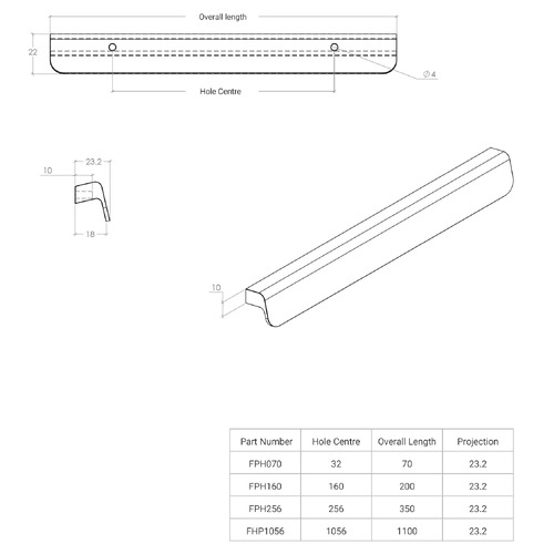 Flapp Walnut Wood Cabinet Handle