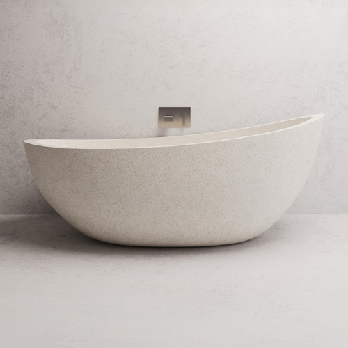 Ray 1700mm Oval Terrazzo Freestanding Bath with Overflow