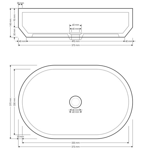 Eden 575mm Oval Terrazzo Above Counter Basin