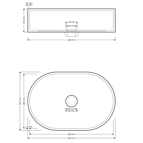 Margo 450mm Oval Terrazzo Above Counter Basin