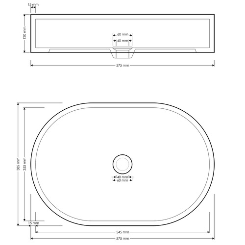 Margo 575mm Oval Terrazzo Above Counter Basin