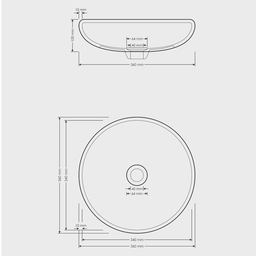 Bonnie 360Mm Round above Counter Basin