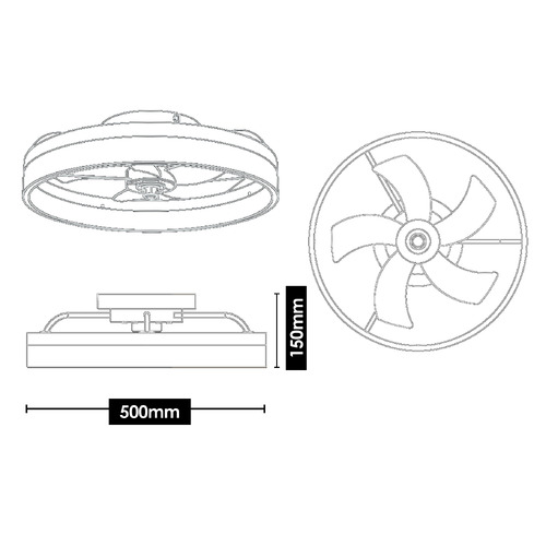 Tron 46cm DC Ceiling Fan with Light