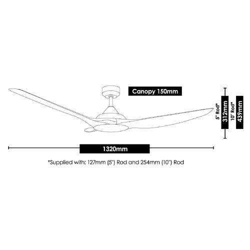 Raven RWS DC Smart Ceiling Fan with Remote Control