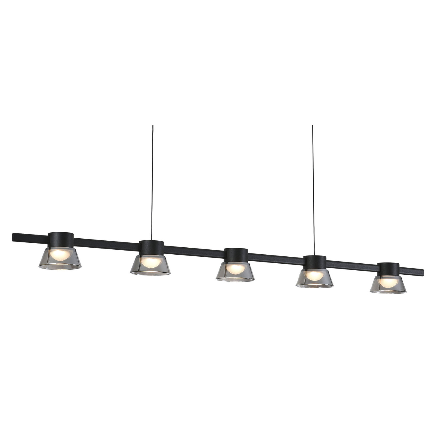 Rocket Metal Tri-Colour LED 5 Light Pendant