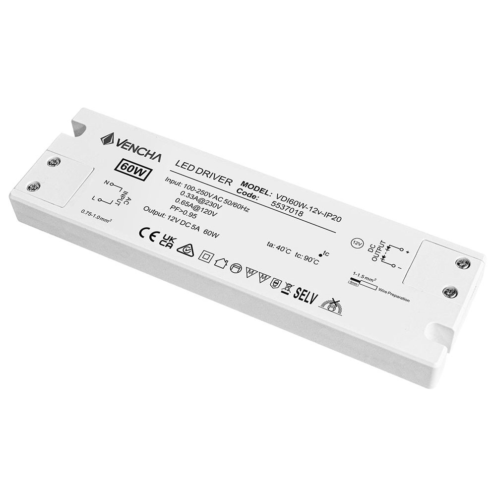 VDI 60W 12V IP20 LED Driver