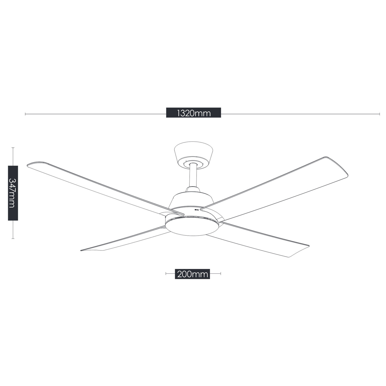 Bronco 132cm DC Ceiling Fan with Remote