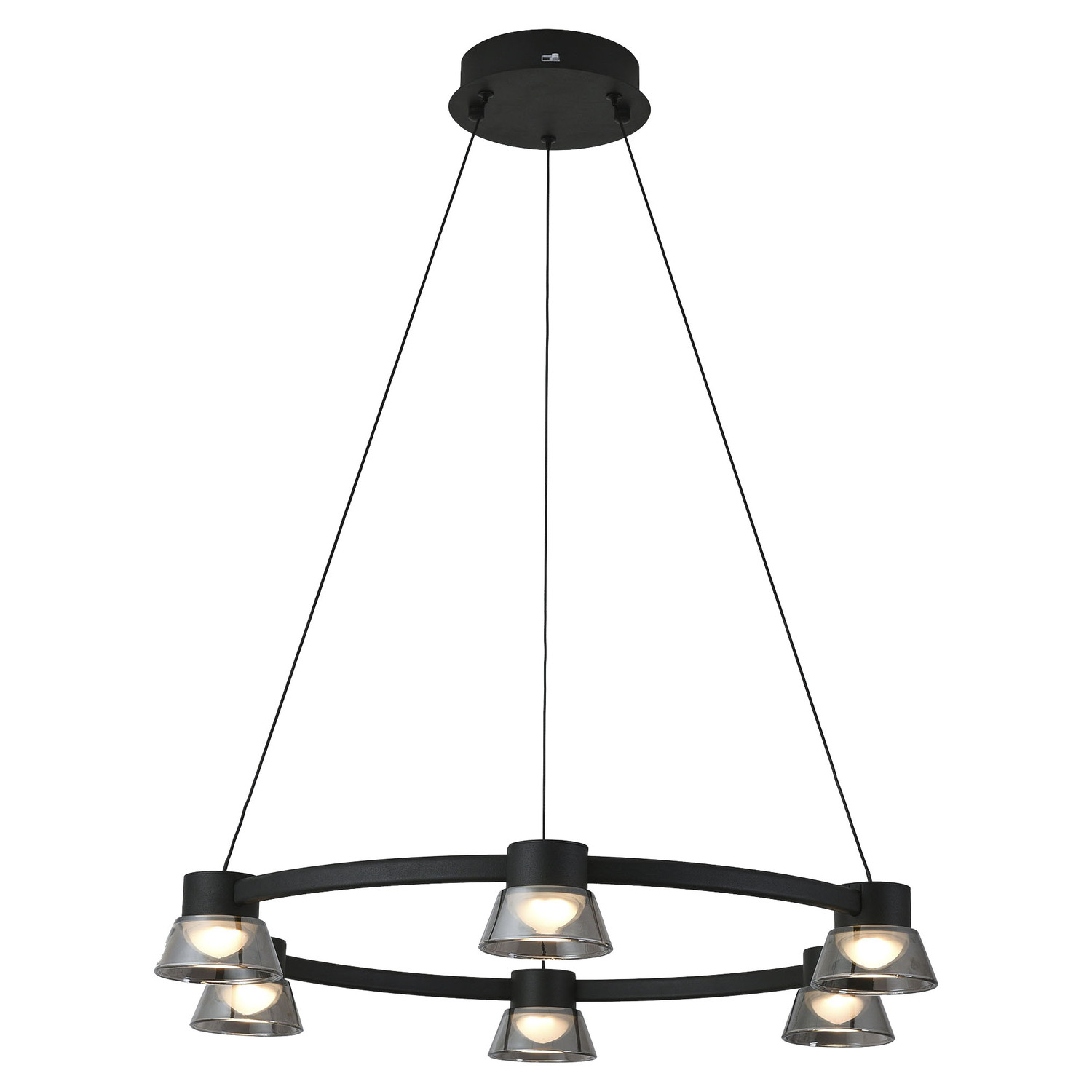 Rocket Metal Tri-Colour LED 6 Light Pendant