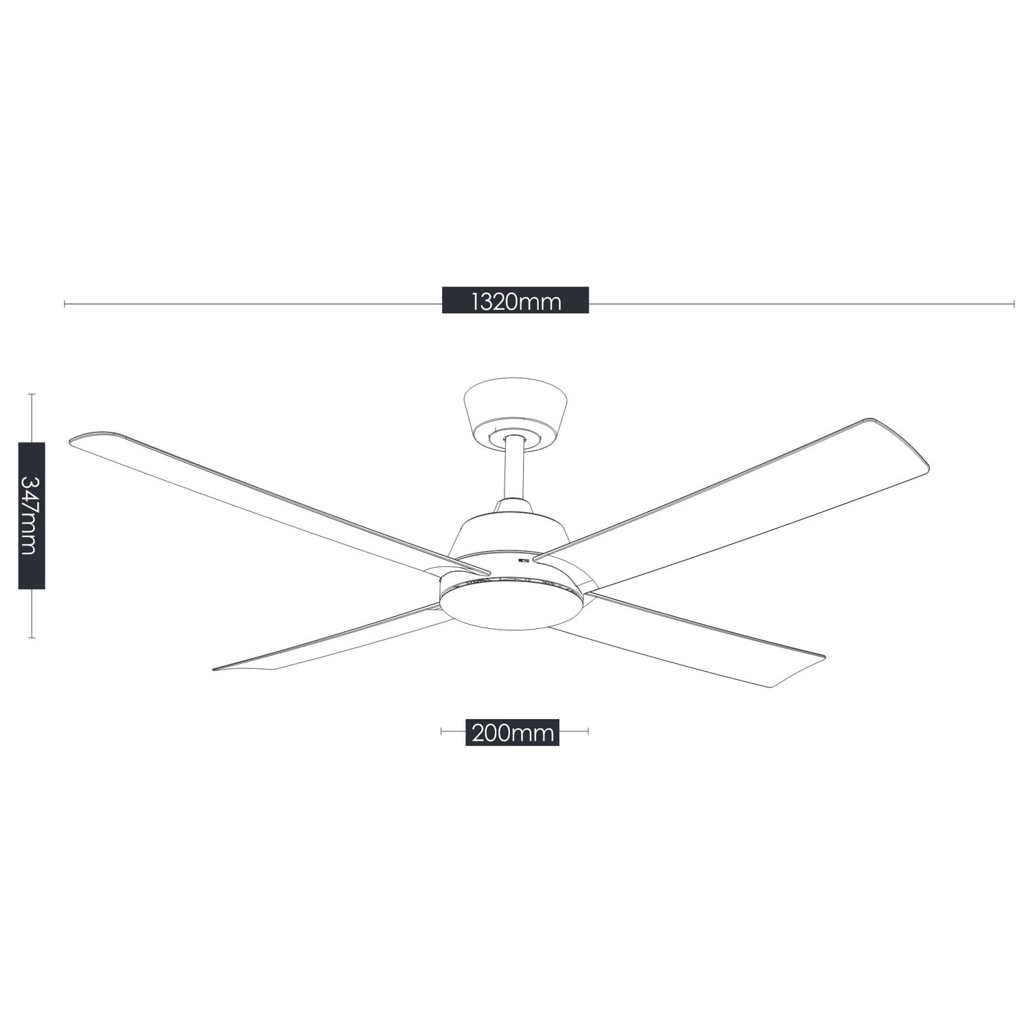 Bronco 132cm DC Ceiling Fan with LED Light