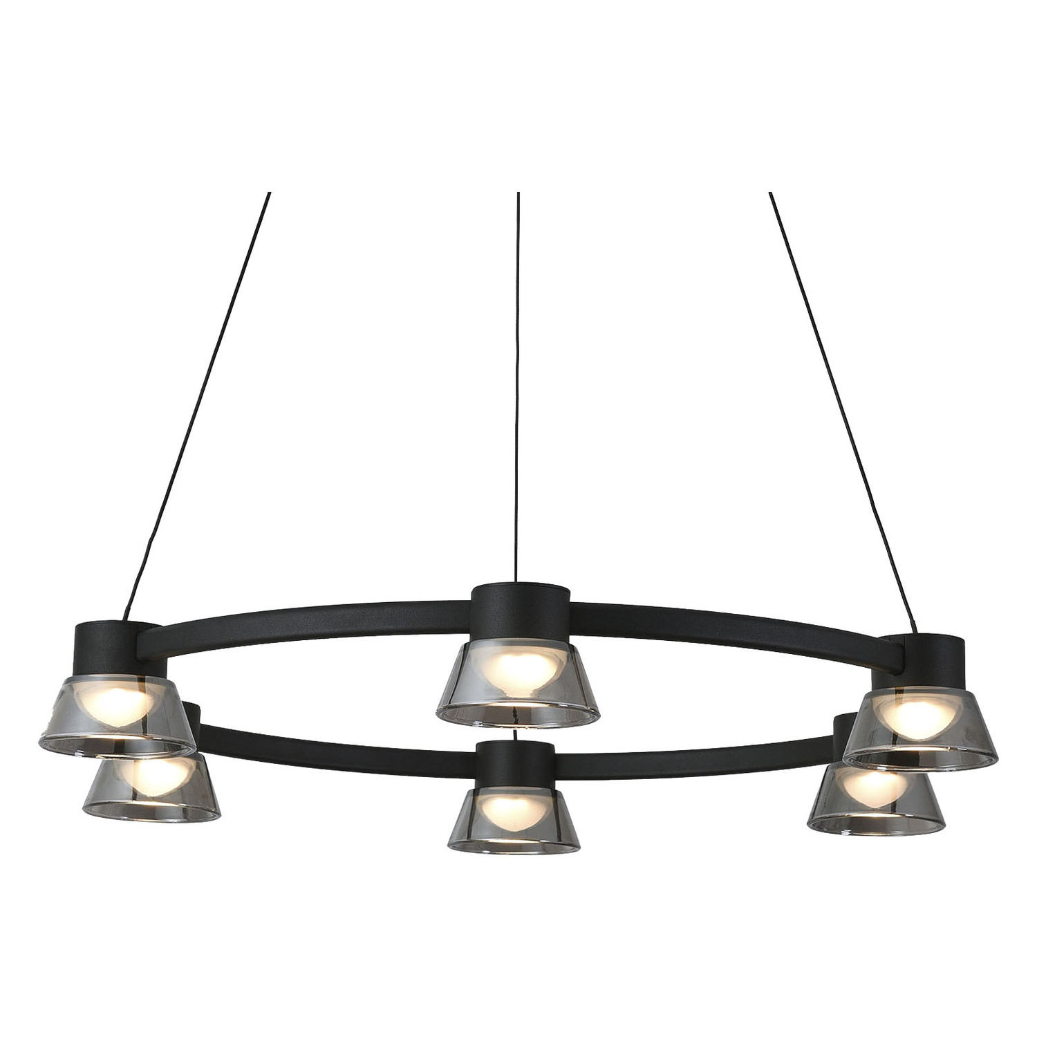 Rocket Metal Tri-Colour LED 6 Light Pendant