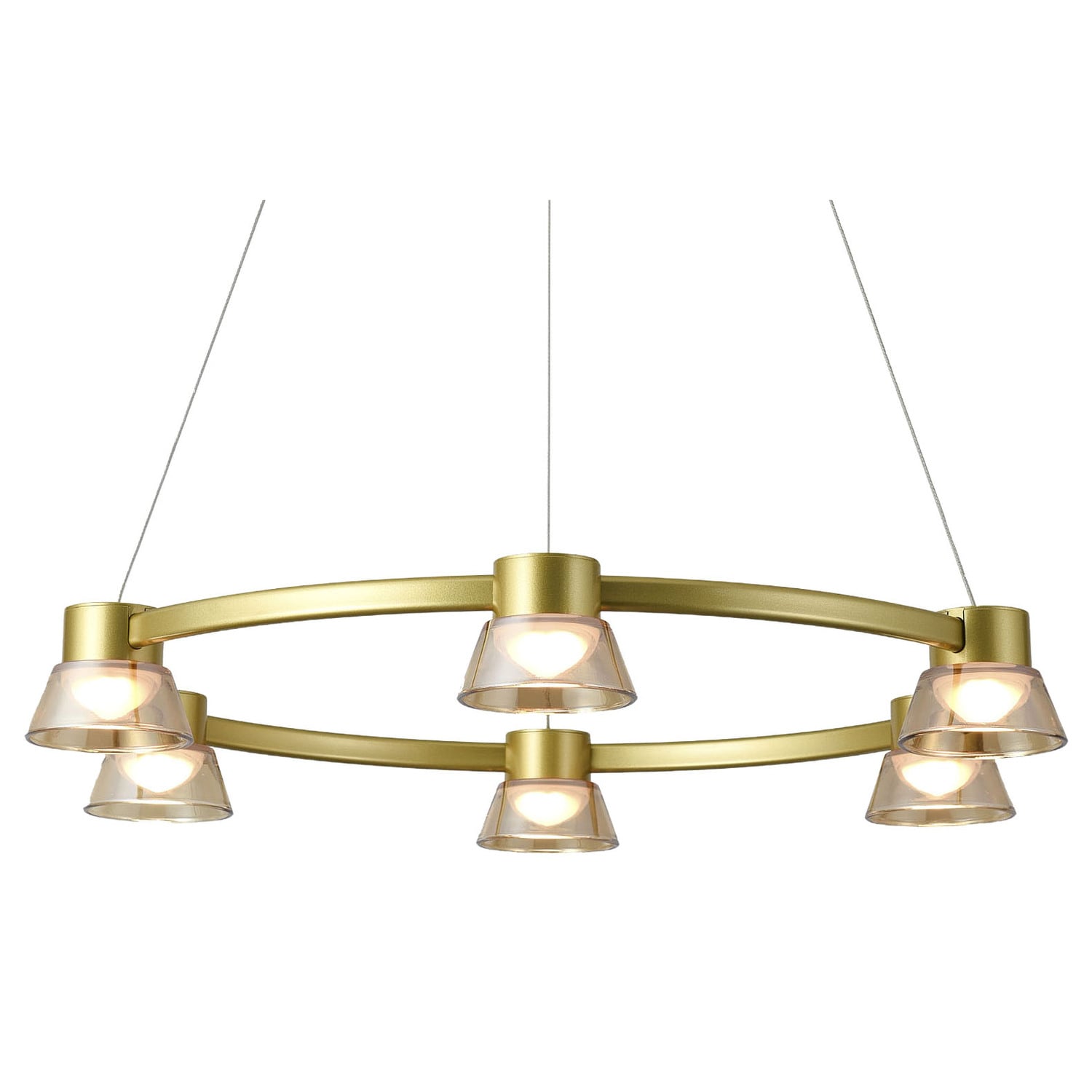 Rocket Metal Tri-Colour LED 6 Light Pendant