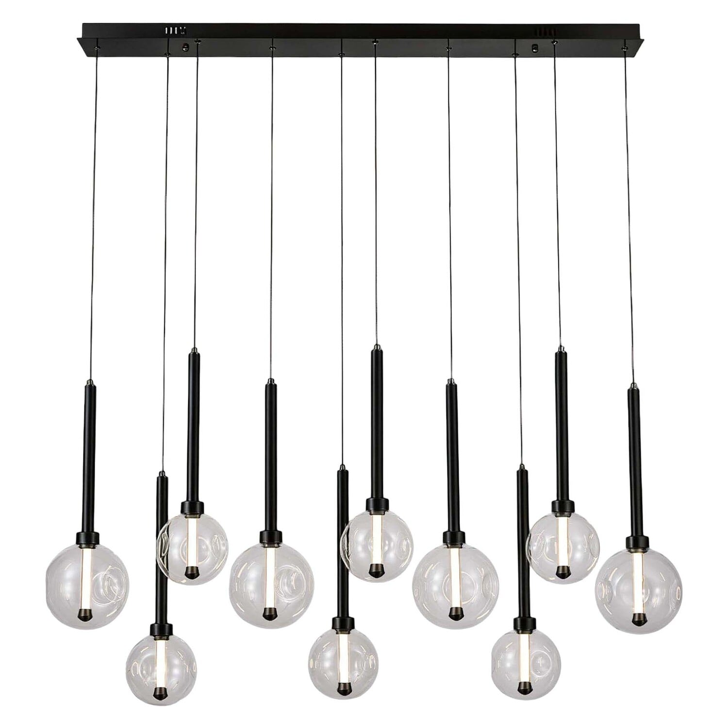 Meteor Glass Linear LED 10-Light Pendant