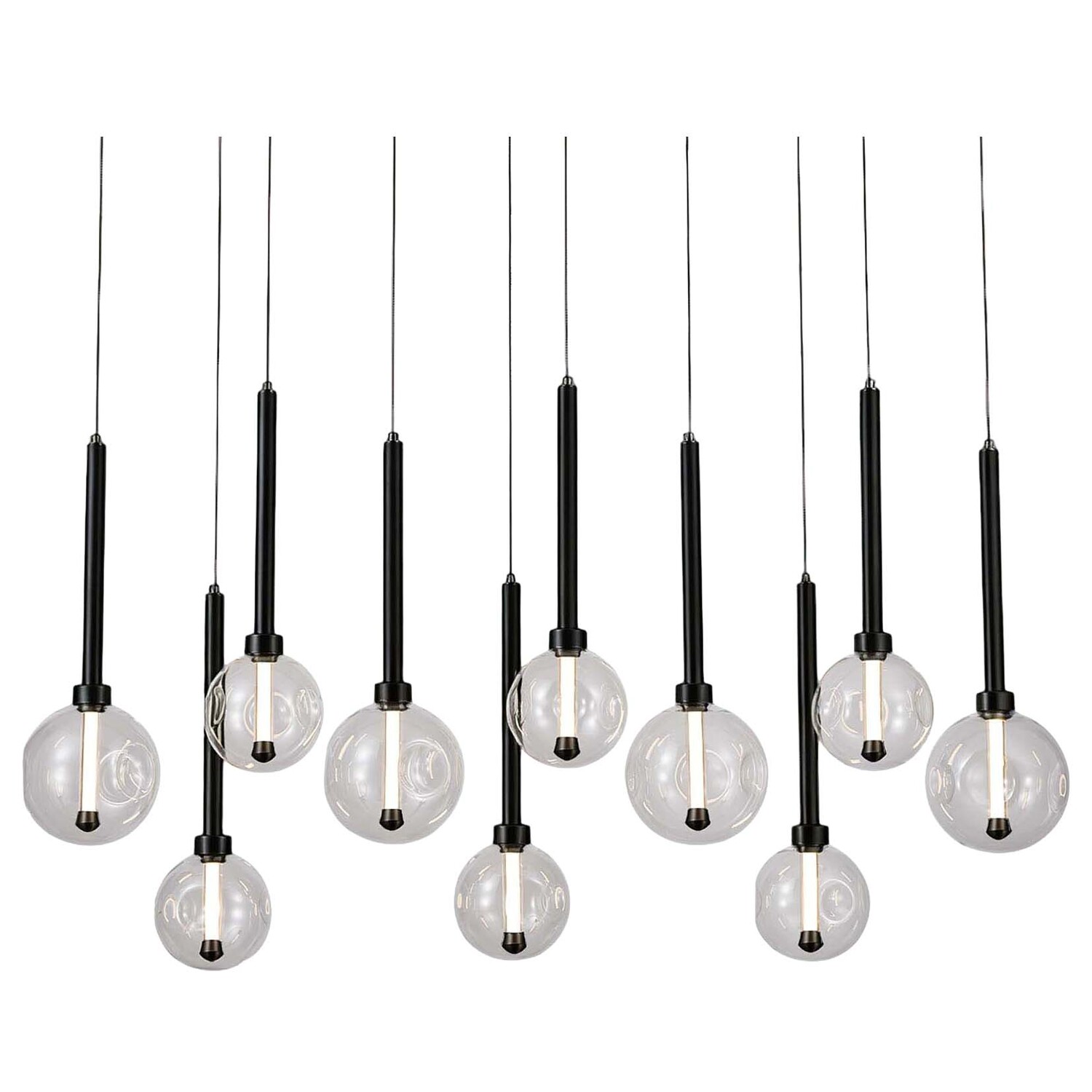 Meteor Glass Linear LED 10-Light Pendant