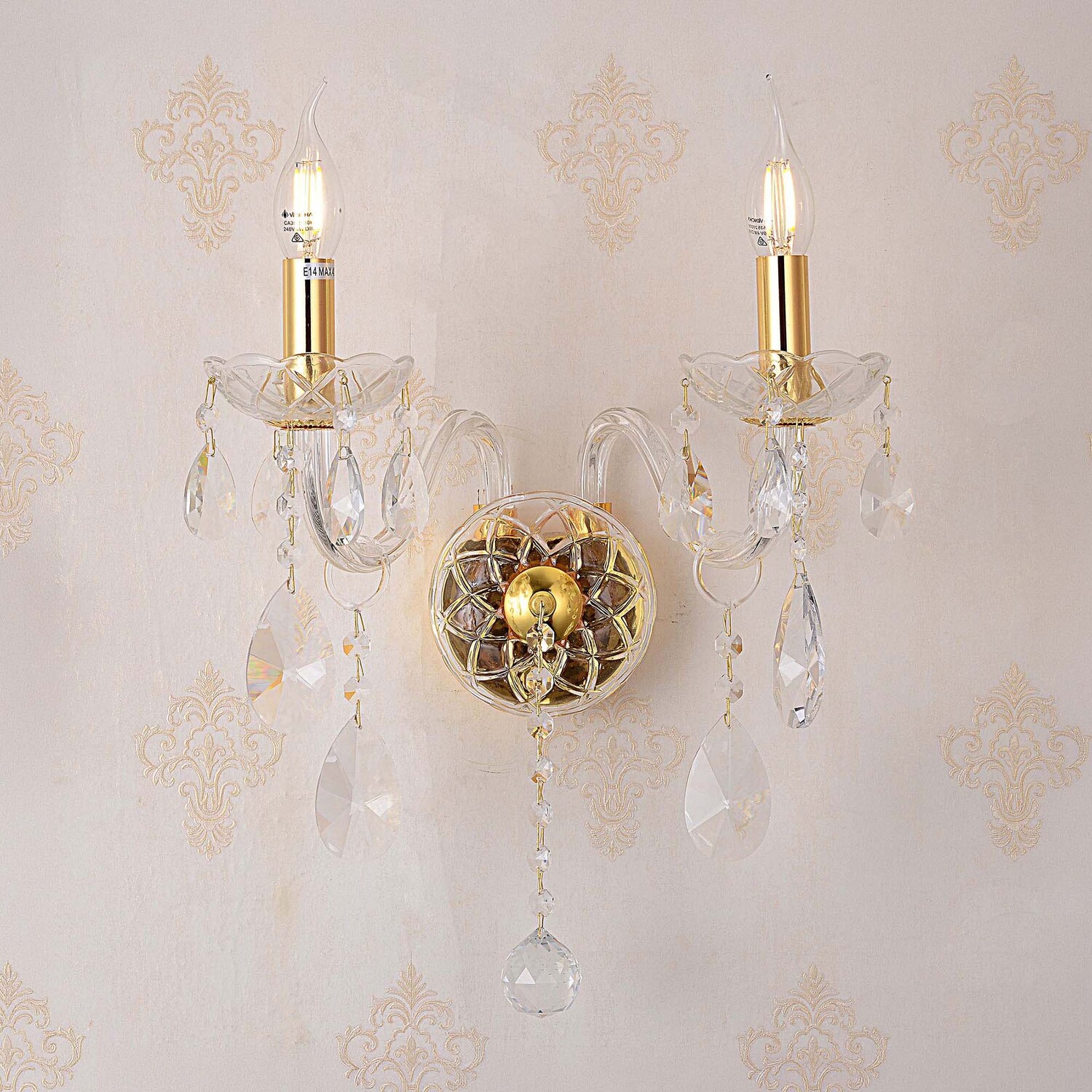 Bromley Crystal 2-Light Wall Sconce