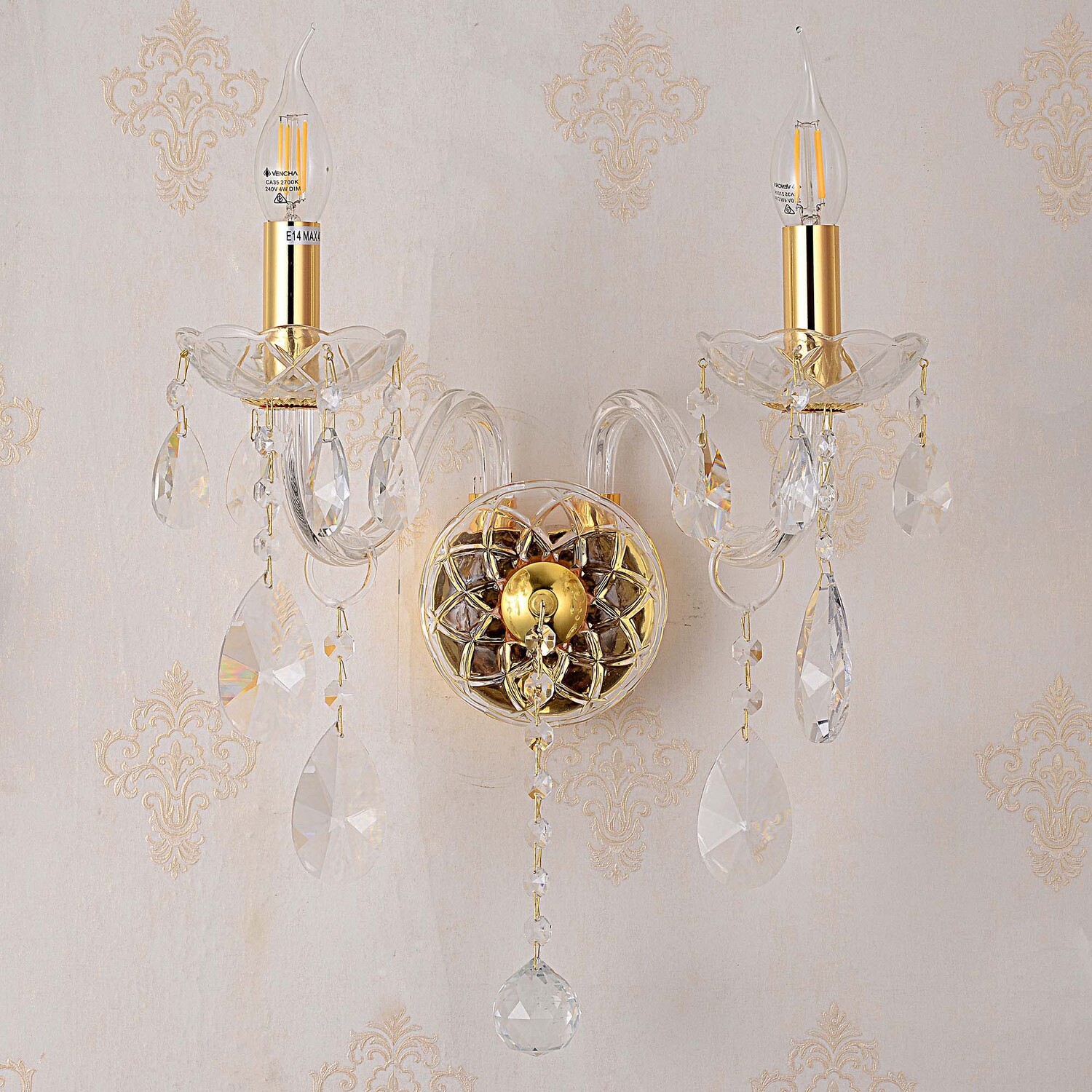 Bromley Crystal 2-Light Wall Sconce