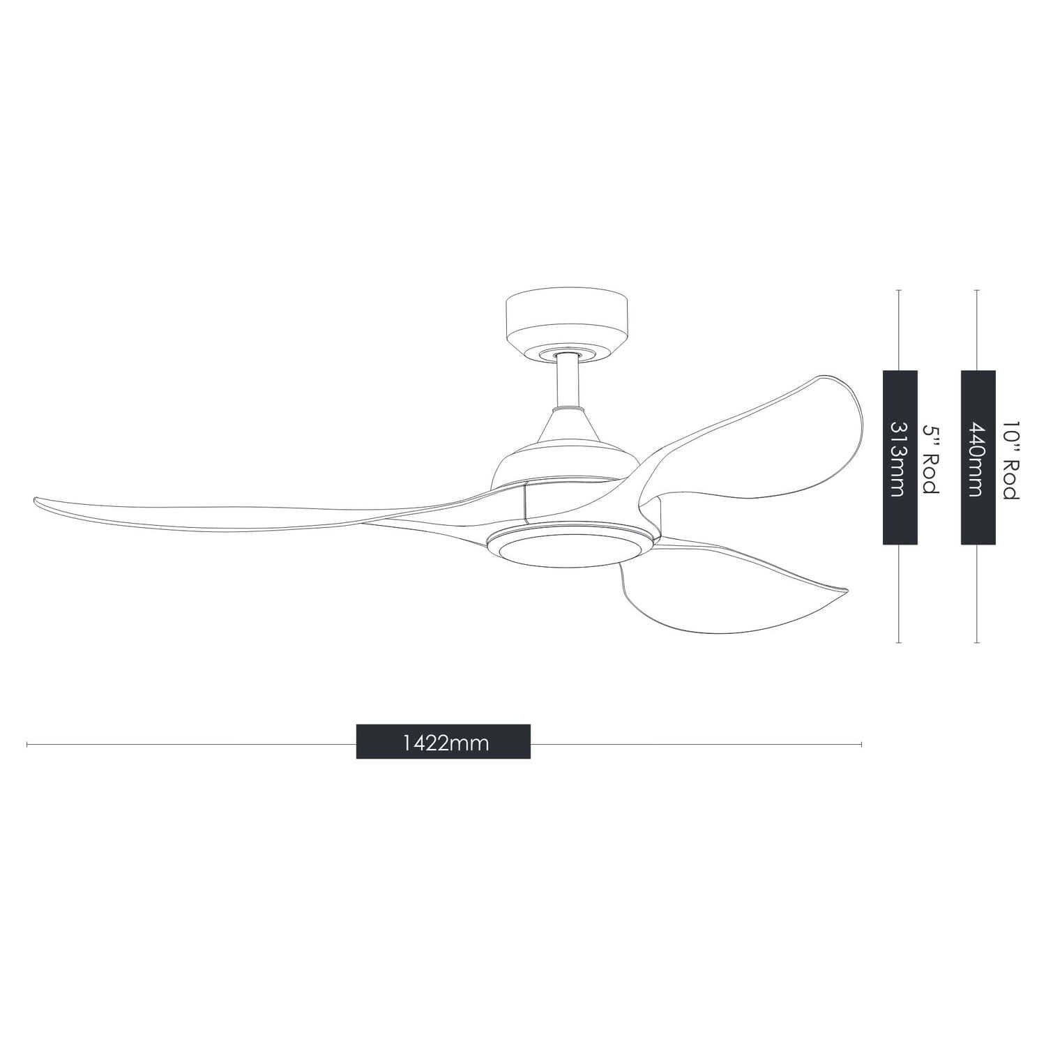 Ranger RWS DC Ceiling Fan with Remote Control