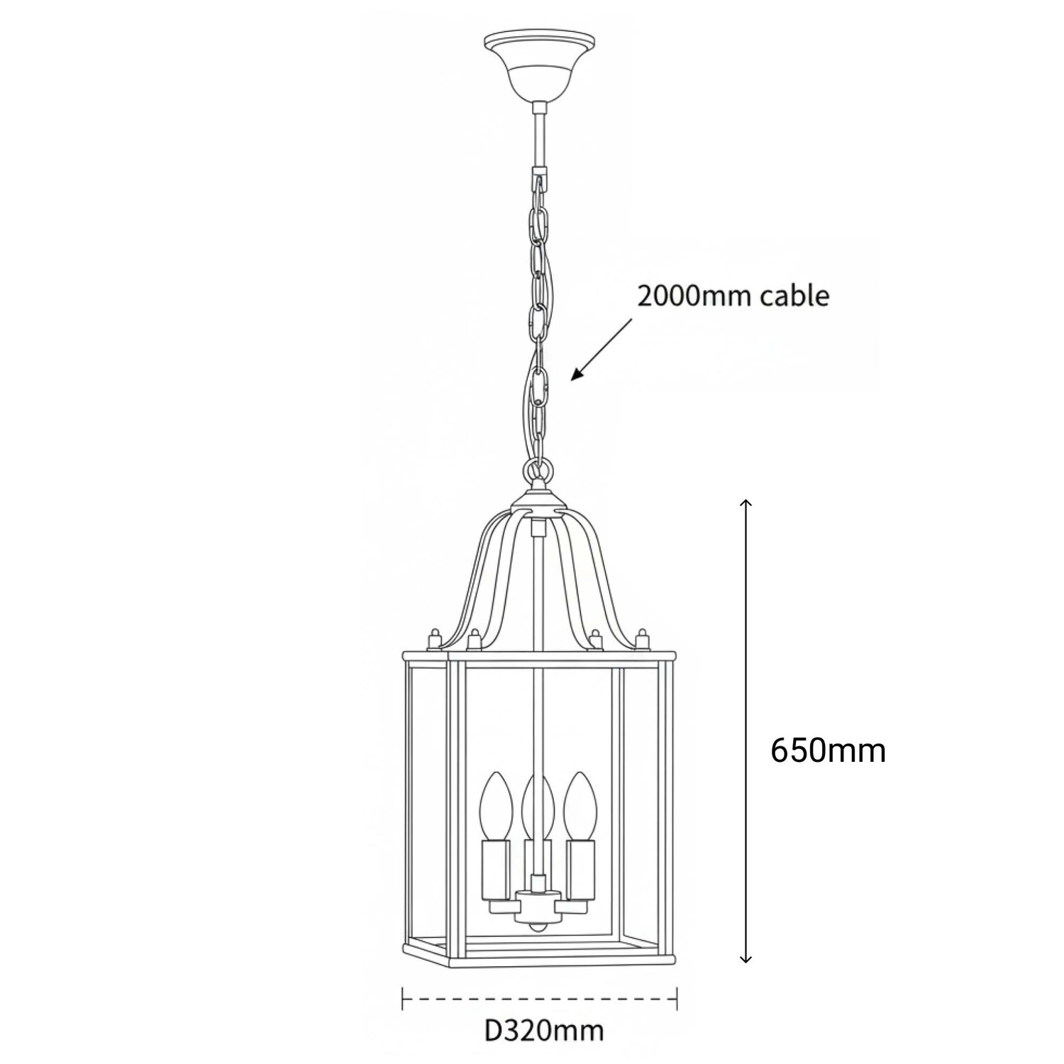 Brentwood Glass 3-Light Pendant