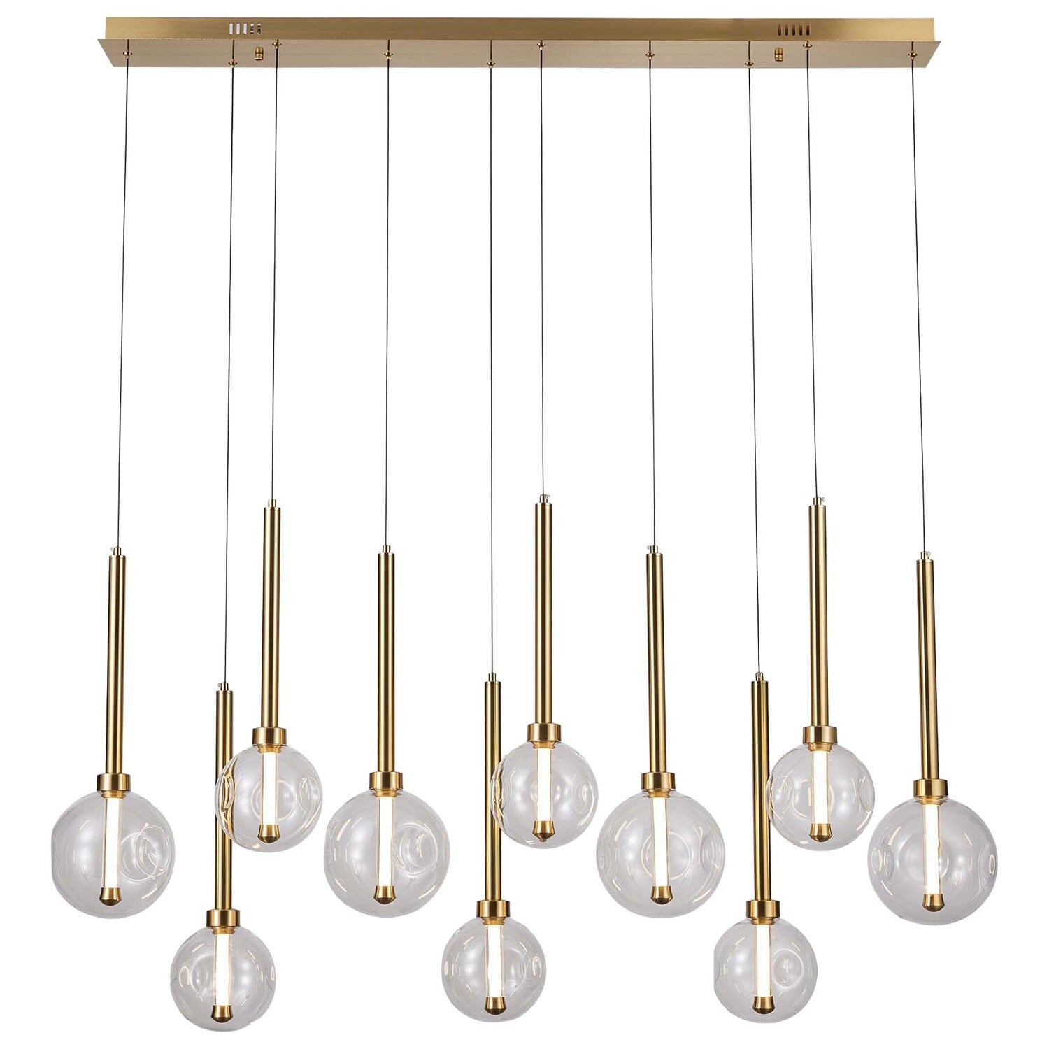 Meteor Glass Linear LED 10-Light Pendant
