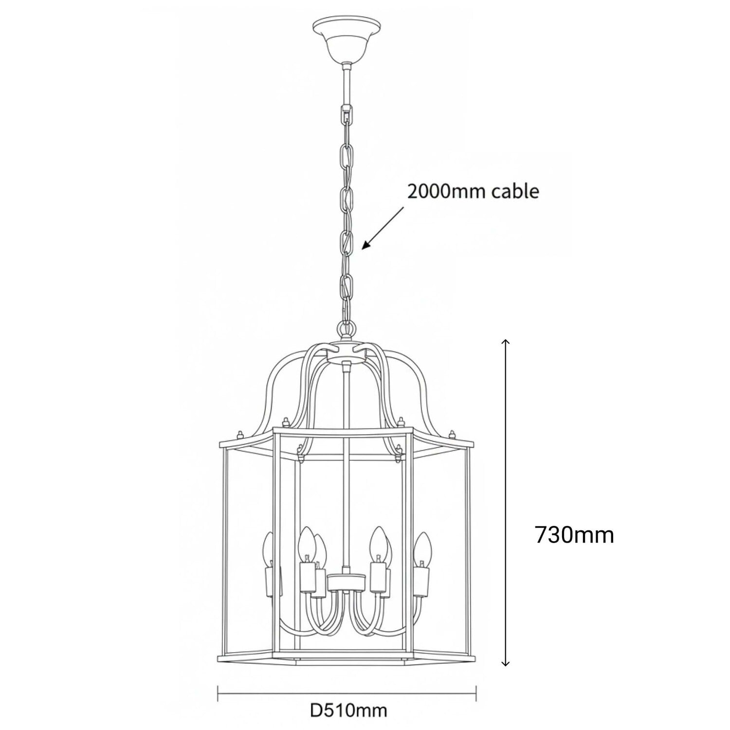 Brentwood Glass 6-Light Pendant