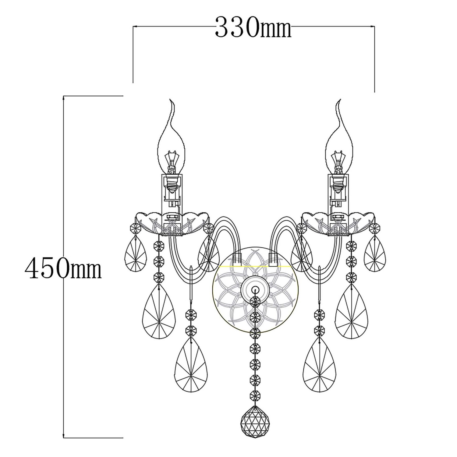 Bromley Crystal 2-Light Wall Sconce