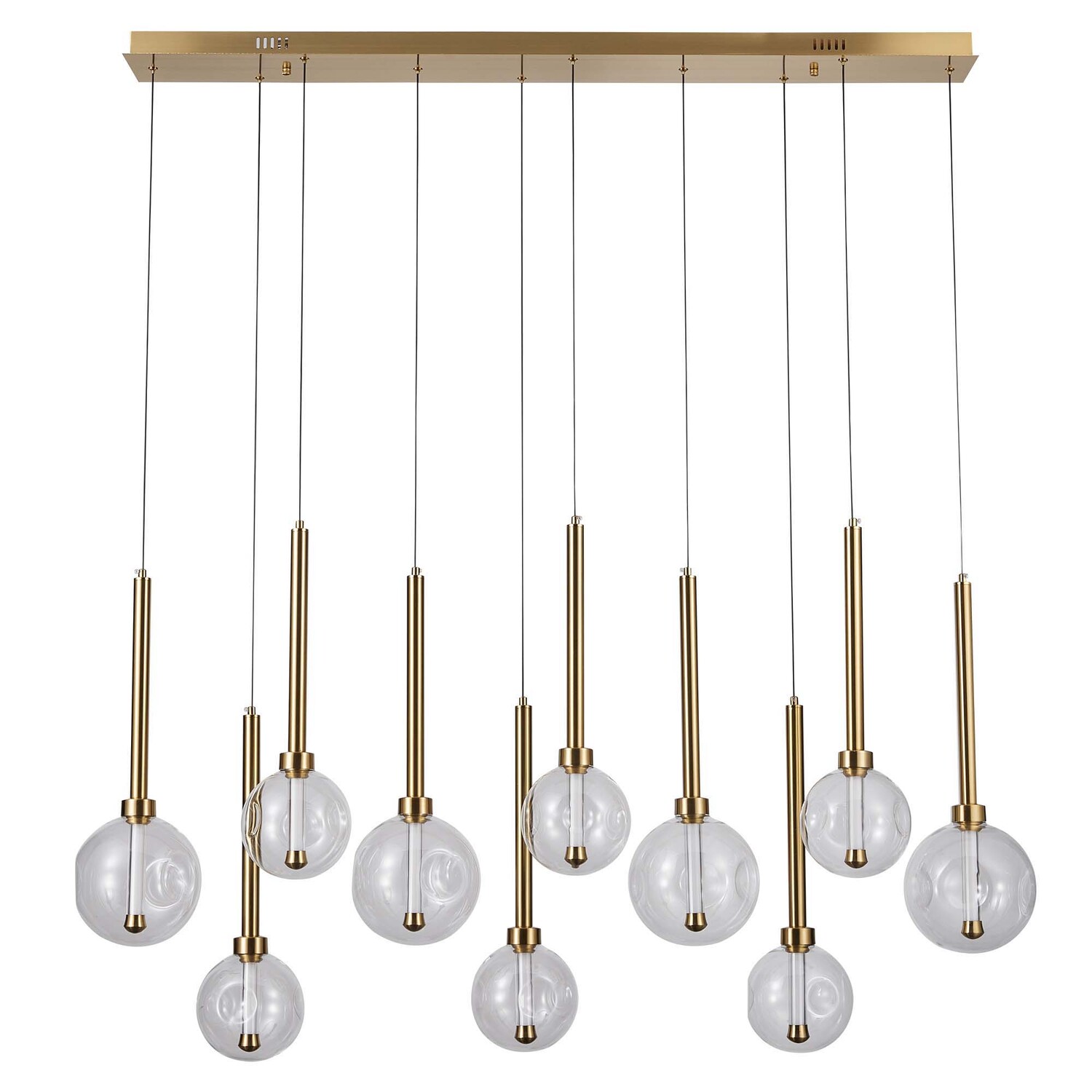 Meteor Glass Linear LED 10-Light Pendant
