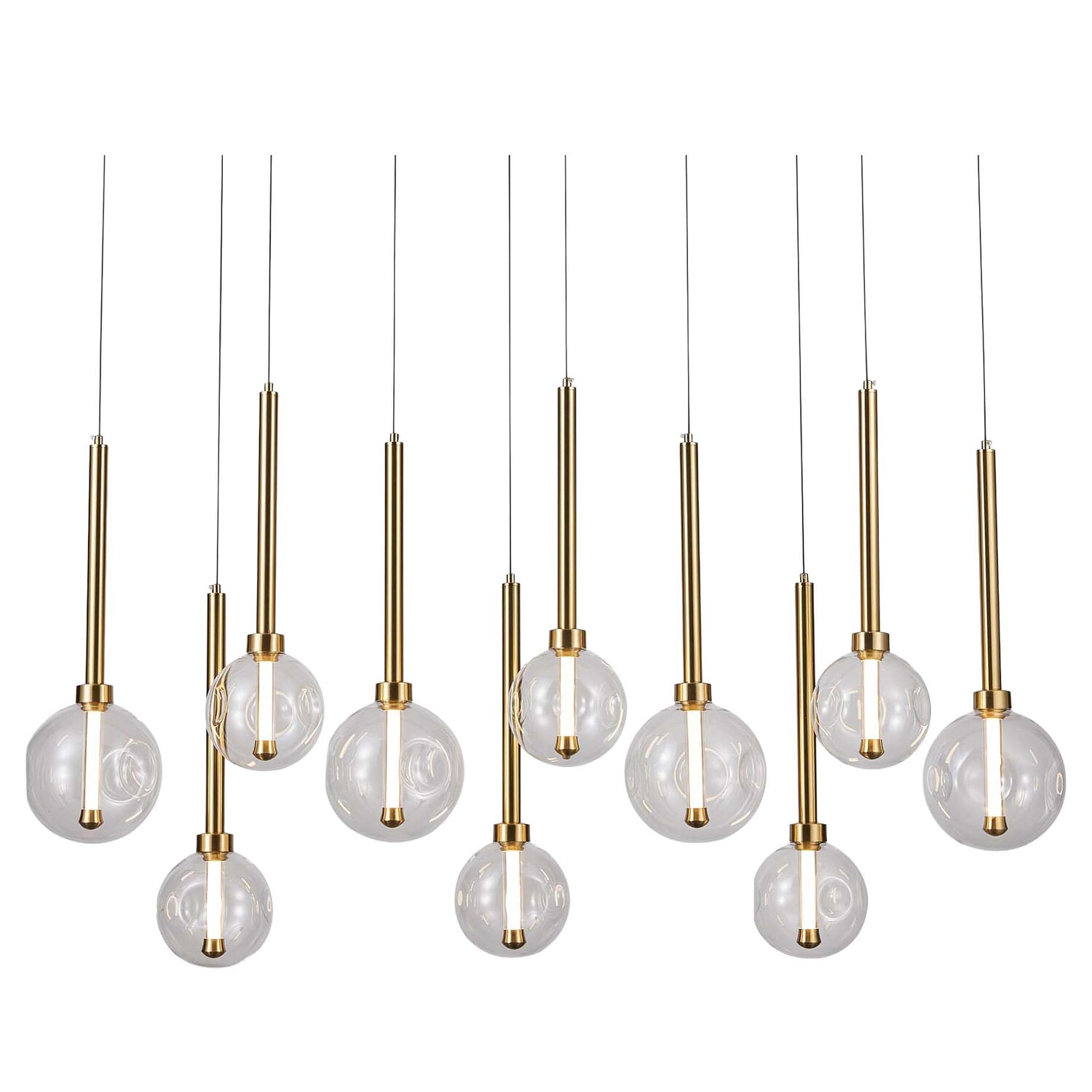 Meteor Glass Linear LED 10-Light Pendant