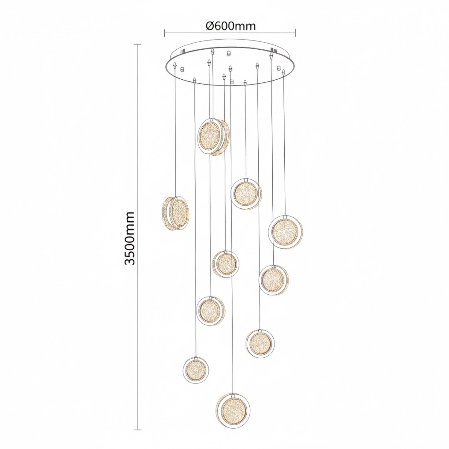 Yoyo LED 10-Light Pendant