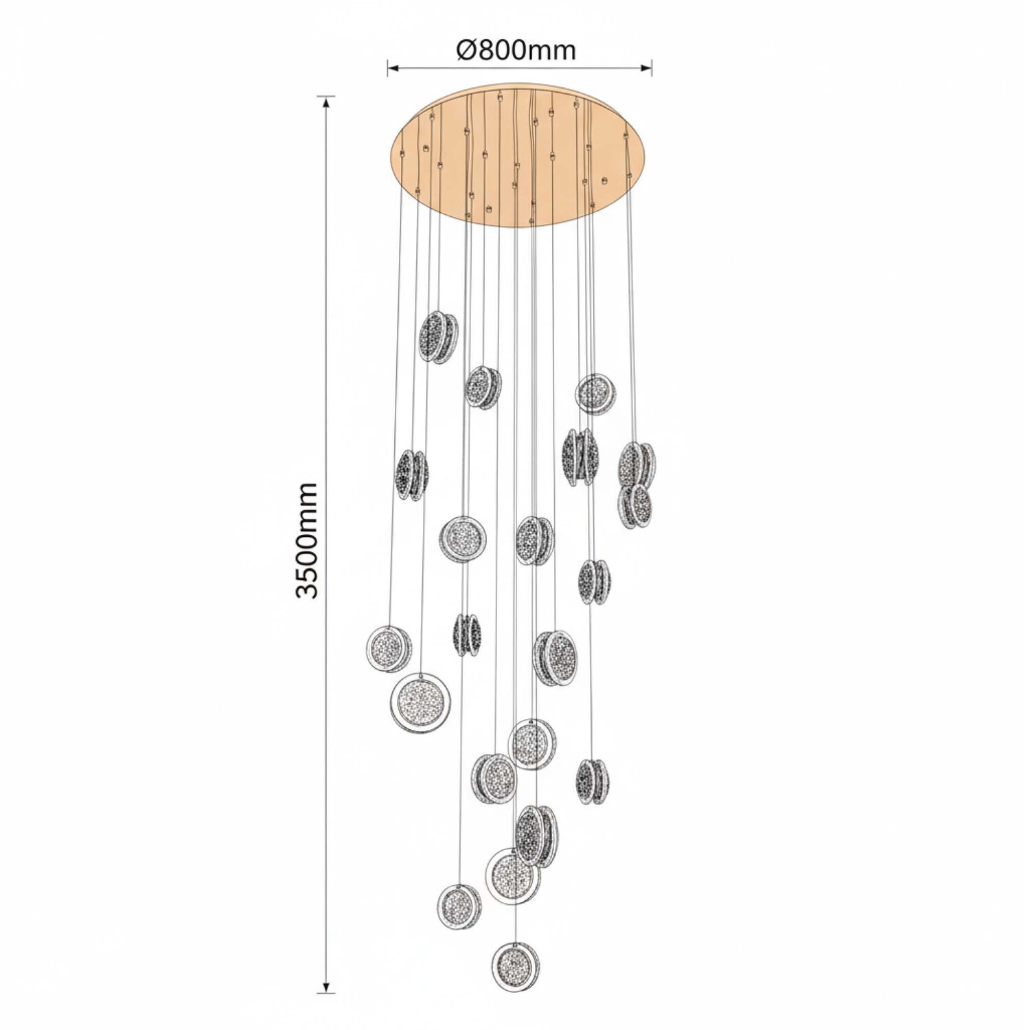 Yoyo LED 21-Light Pendant