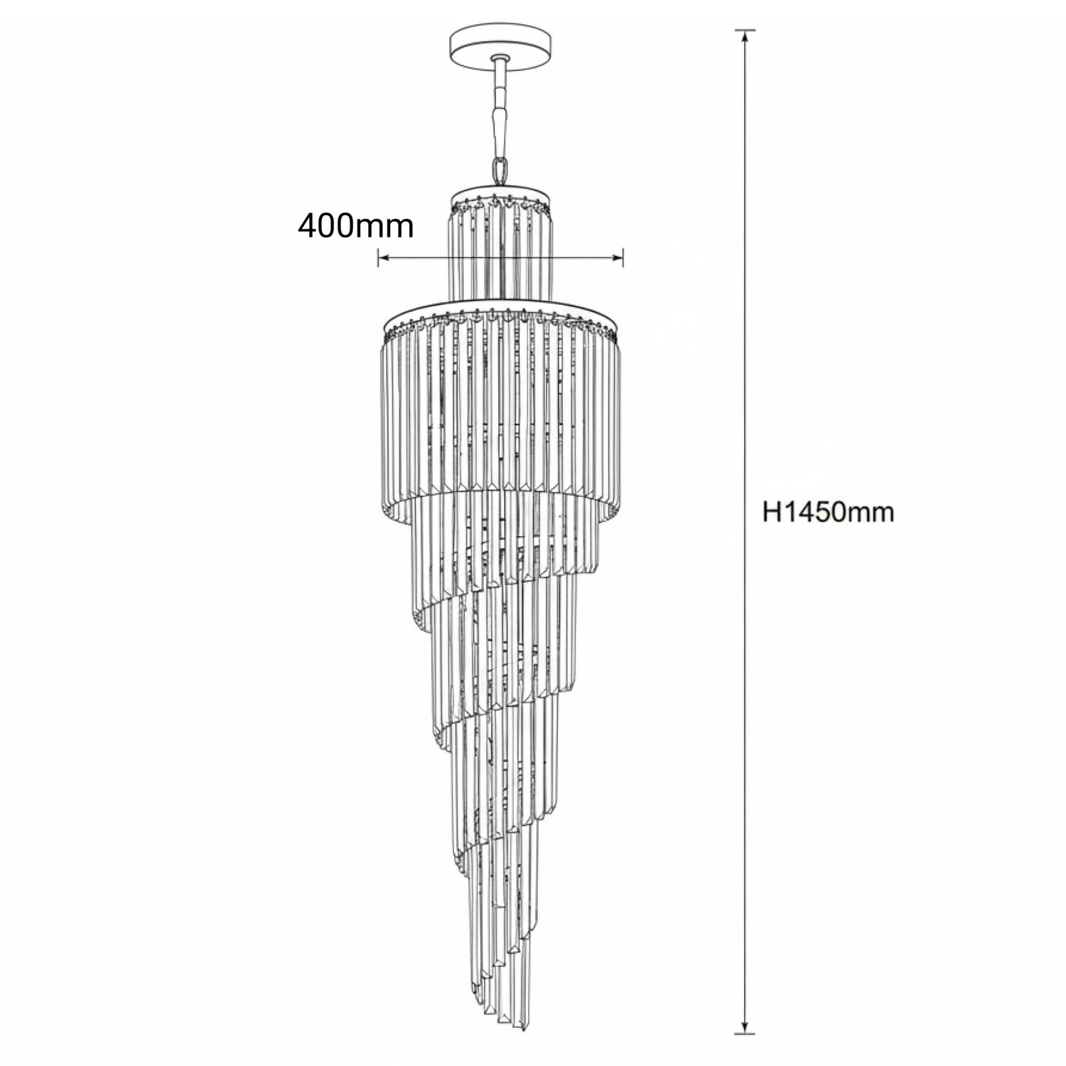Chanel Crystal 145cm Spiral Chandelier
