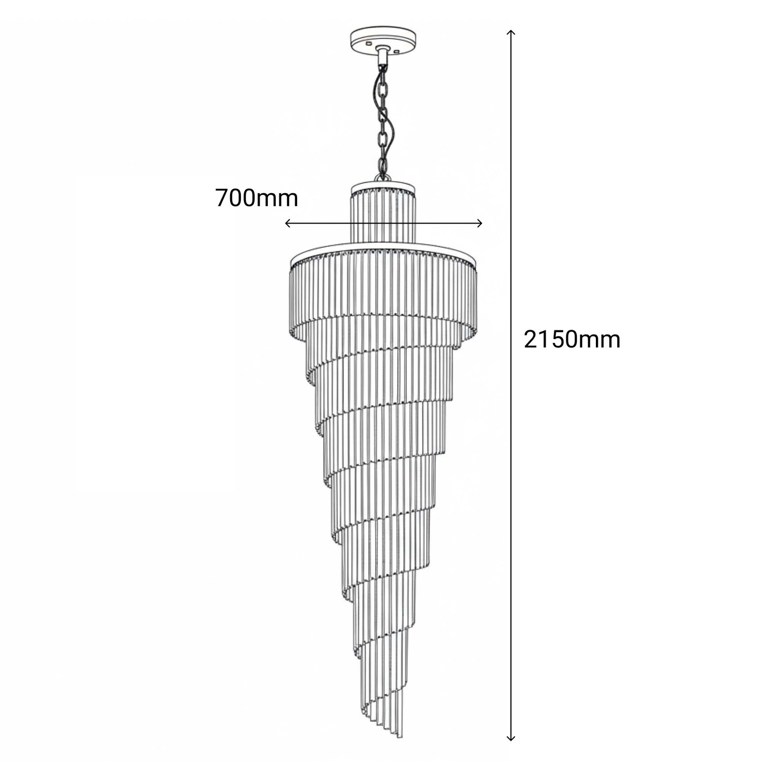 Chanel Crystal 215cm Spiral Chandelier
