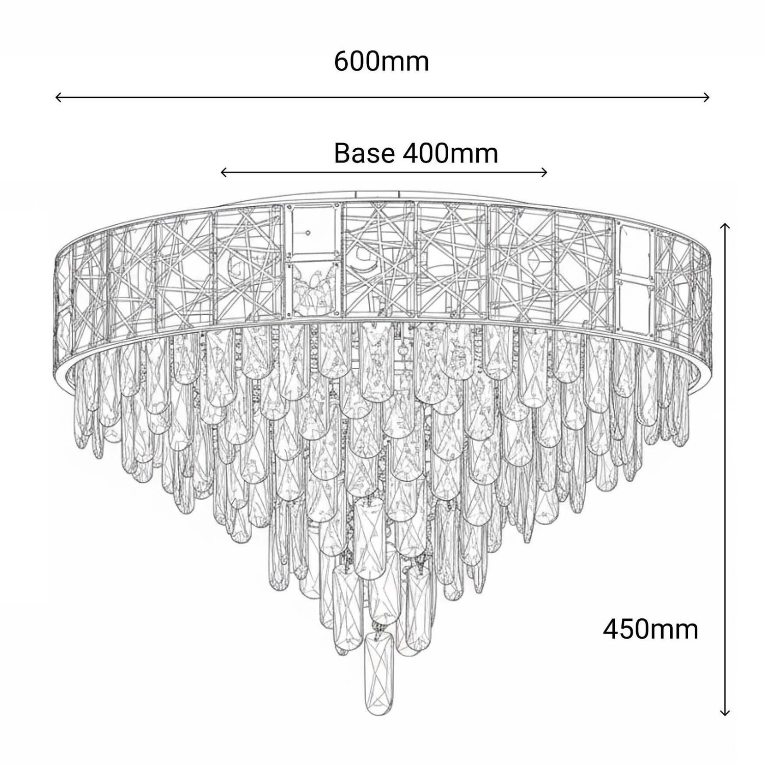 Finley Crystal 12-Light Flush Mount Ceiling Light