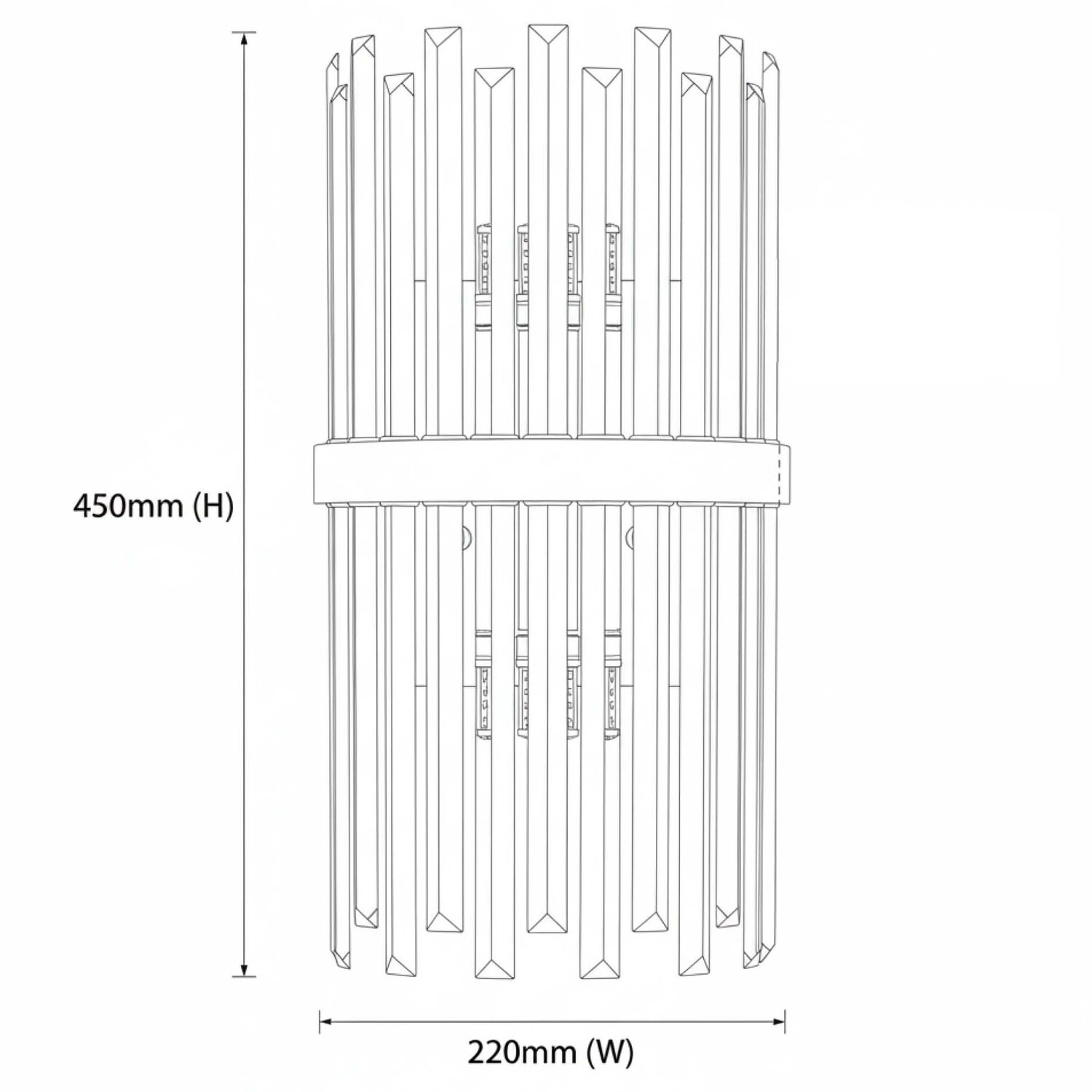 Oxford Glass 2-Light Wall Sconce
