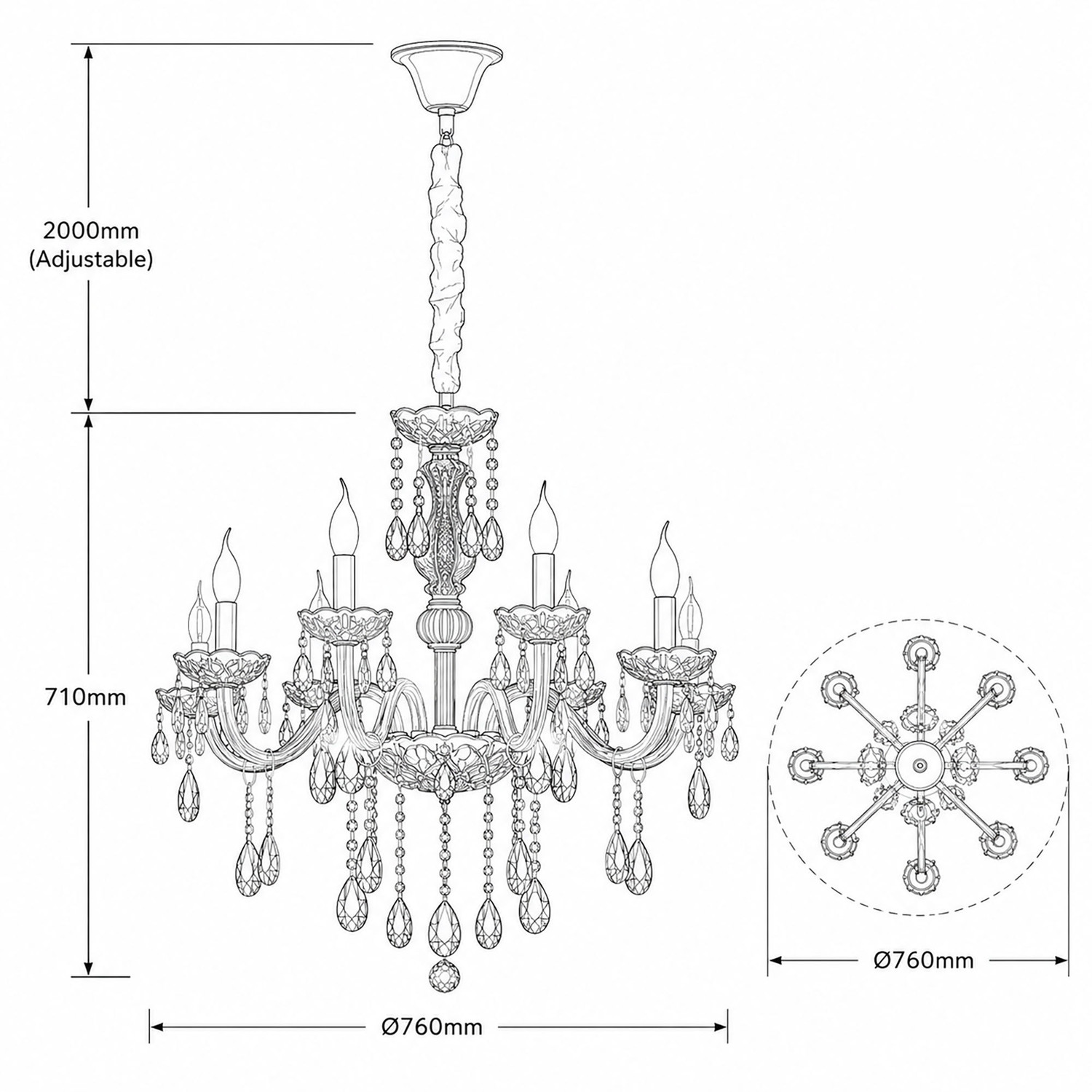 Bromley Crystal 12-Light Chandelier