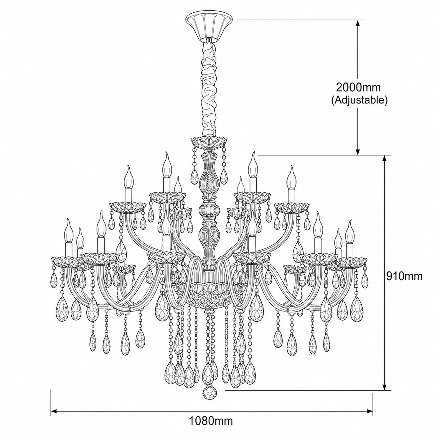 Bromley Crystal 18-Light Chandelier
