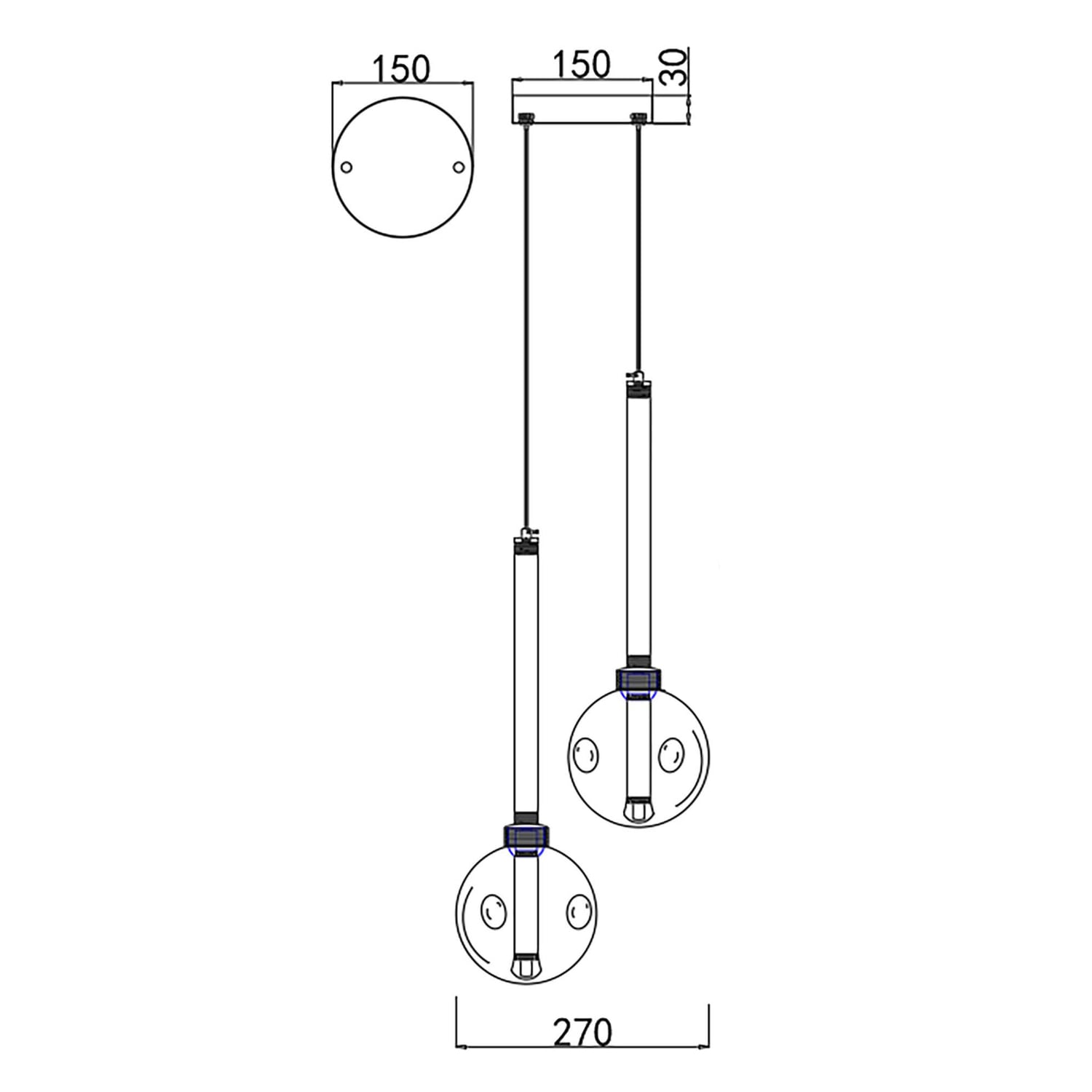 Meteor Glass LED 2-Light Pendant