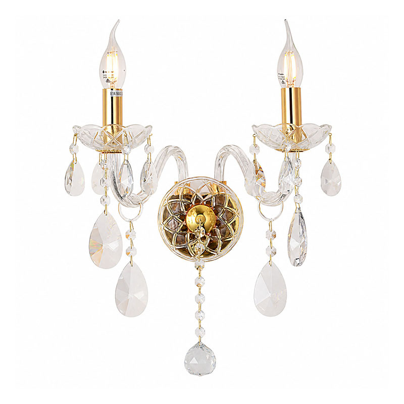 Bromley Crystal 2-Light Armed Wall Light