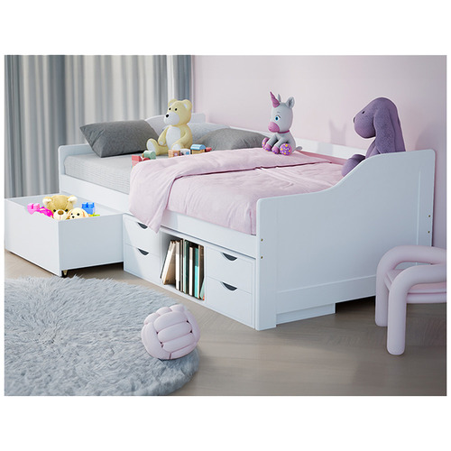 Kingston Pine Wood Single Daybed with Storage