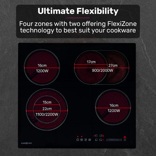 59cm Ceramic Glass 4 Zone Cooktop
