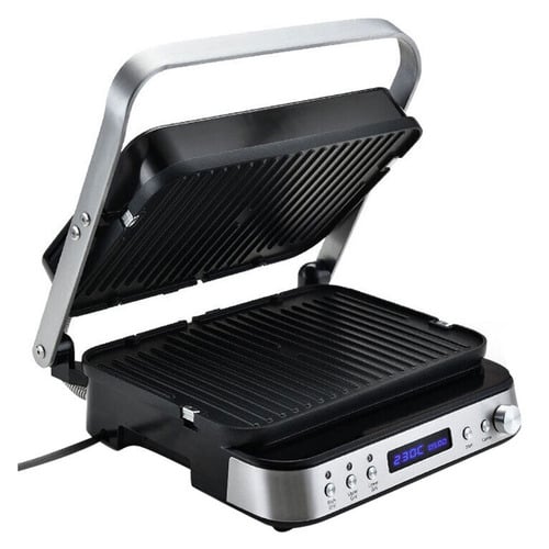 Contact Grill with Ribbed Plates