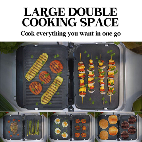 Contact Grill with Ribbed Plates